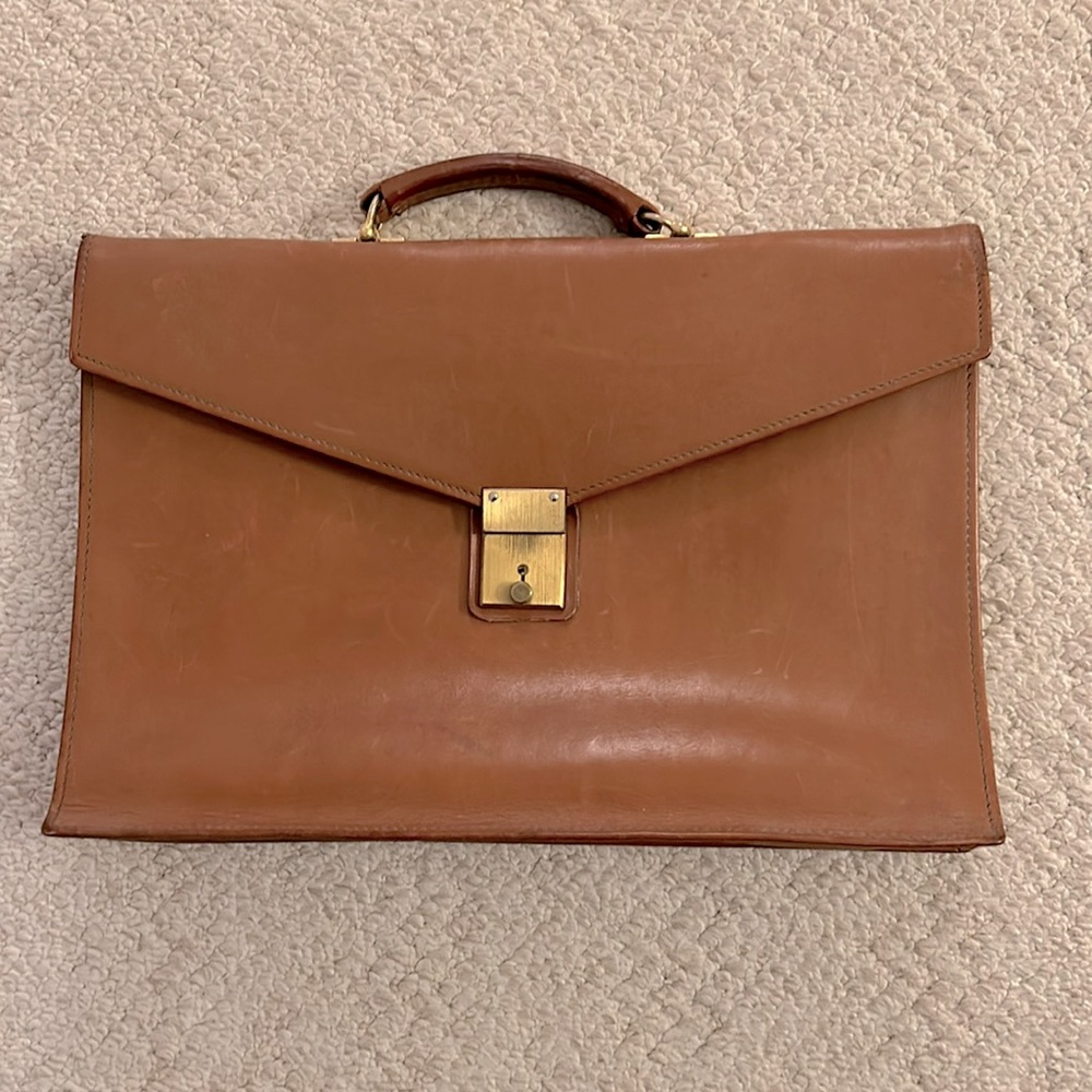 Renwick Leather Briefcase with lock and key